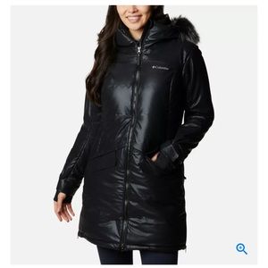 Columbia Barrett Spur Black Dot Parka Omni-Heat Womens Small Winter Coat NWT